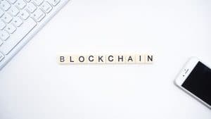 Blockchain Online Courses - spelled in tiles